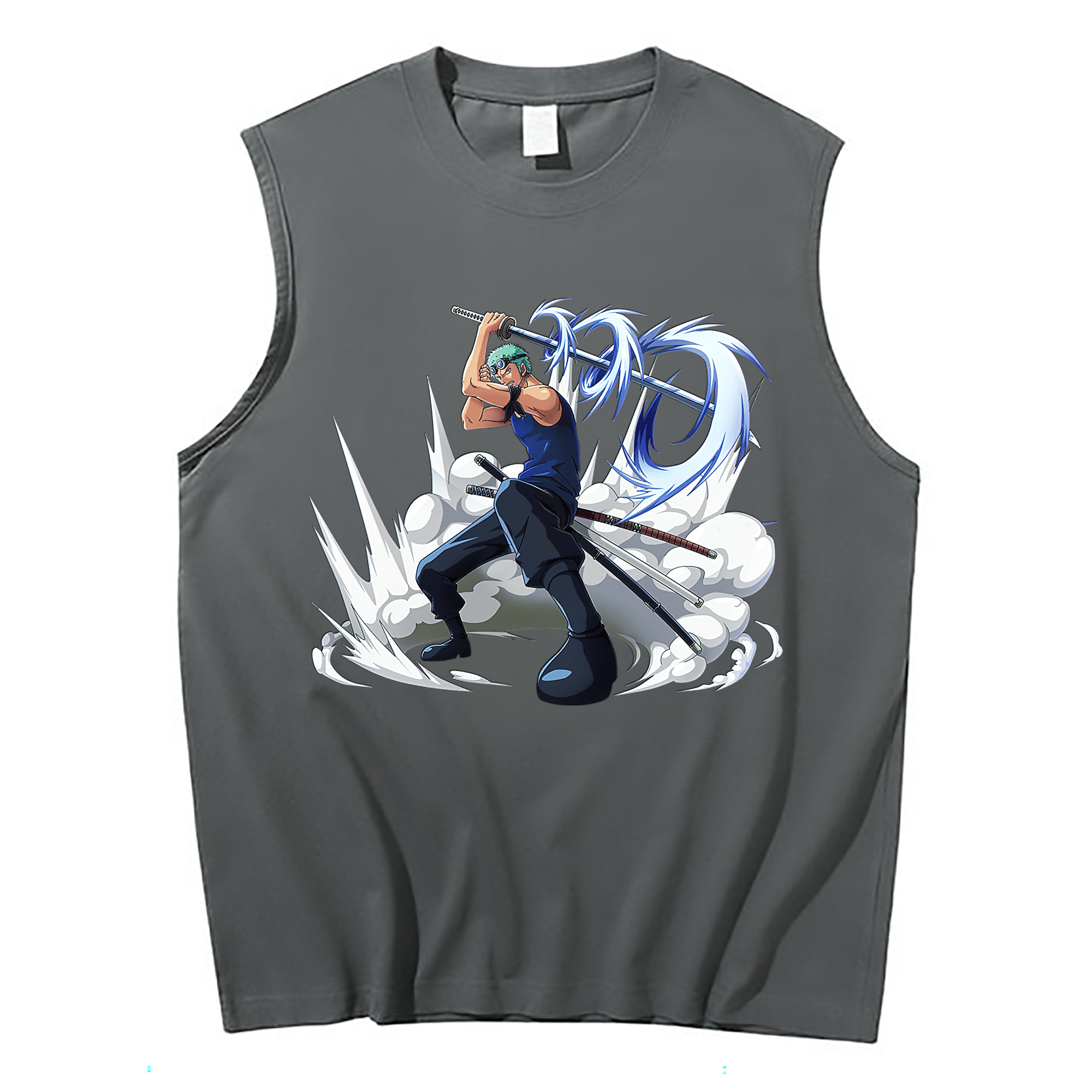ワンピース ロロノア・ゾロ ONE PIECE Roronoa Zoro コットン100％タンクトップ（フロントプリント）